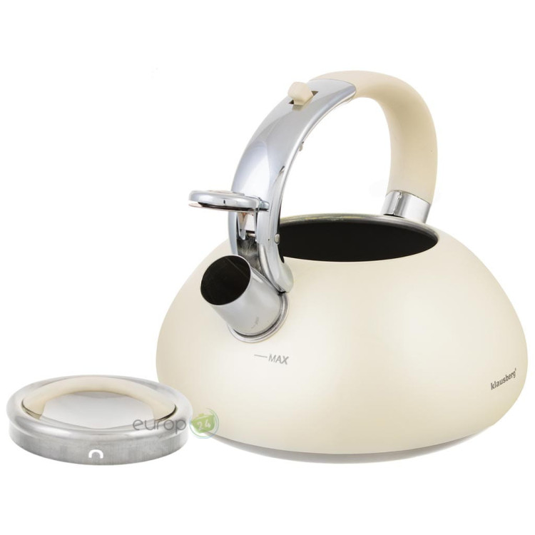 Czajnik Klausberg KB 7076 stalowy CREAM połysk 3.0 L indukcyjny Czajnik Klausberg KB 7076 stalowy CREAM połysk 3.0 L indukcyjny