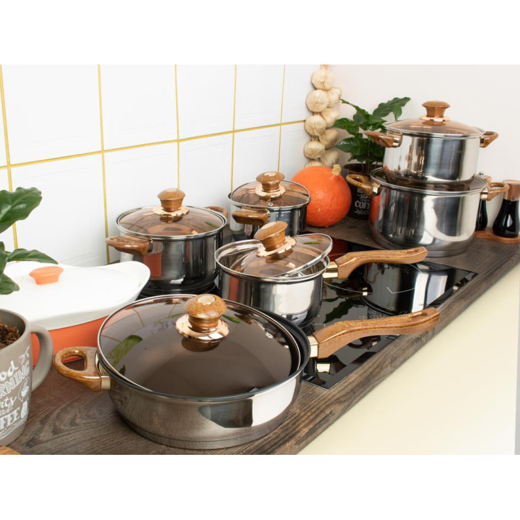 Garnki stalowe Zilner ZL 8125 zestaw garnków indukcyjnych Garnki stalowe Zilner ZL 8125 zestaw garnków indukcyjnych