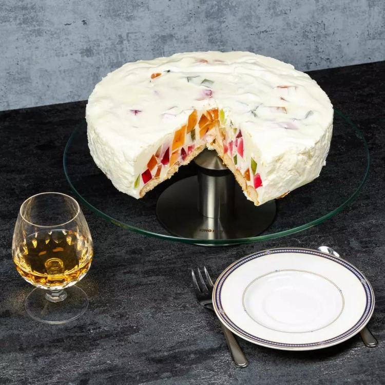 Patera poziomowa szklana na tort owoce ciasta KH 4014 Kinghoff Patera poziomowa szklana na tort owoce ciasta KH 4014 Kinghoff