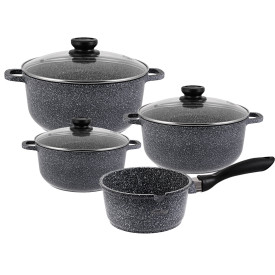 Garnki marmurowe Hoffman HF 7763 Zestaw garnków + rondel indukcja