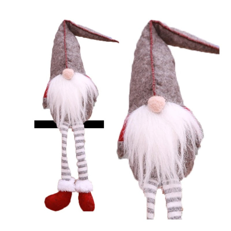 Mikołaj skrzat krasnal świąteczny na Boże Narodzenie 45 cm pluszowy siedzący szary Mikołaj skrzat krasnal świąteczny na Boże Narodzenie 45 cm pluszowy siedzący szary