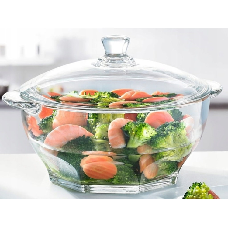 Waza szklana do zupy sałatek Granity Luminarc 2.5L hartowana z pokrywką Waza szklana do zupy sałatek Granity Luminarc 2.5L hartowana z pokrywką