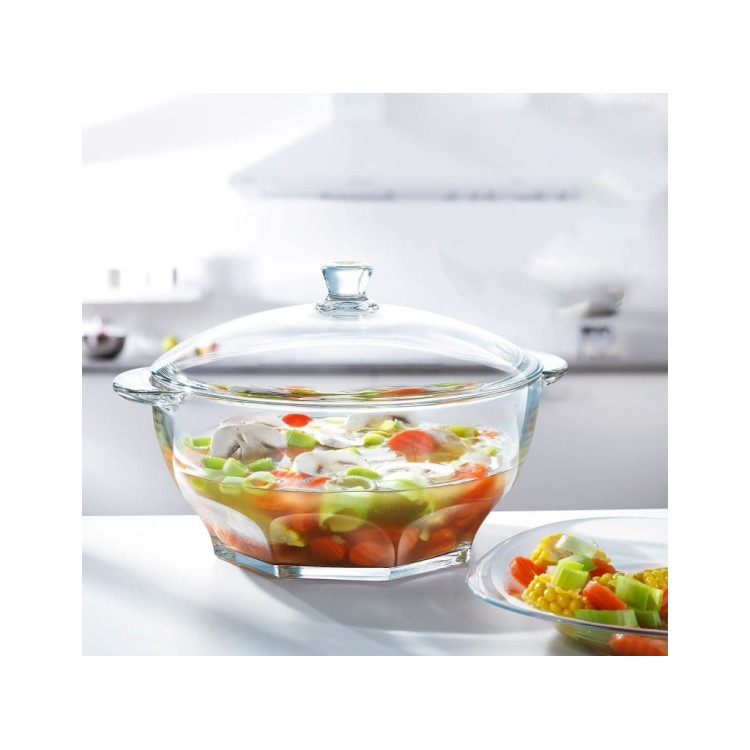 Waza szklana do zupy sałatek Granity Luminarc 2.5L hartowana z pokrywką Waza szklana do zupy sałatek Granity Luminarc 2.5L hartowana z pokrywką