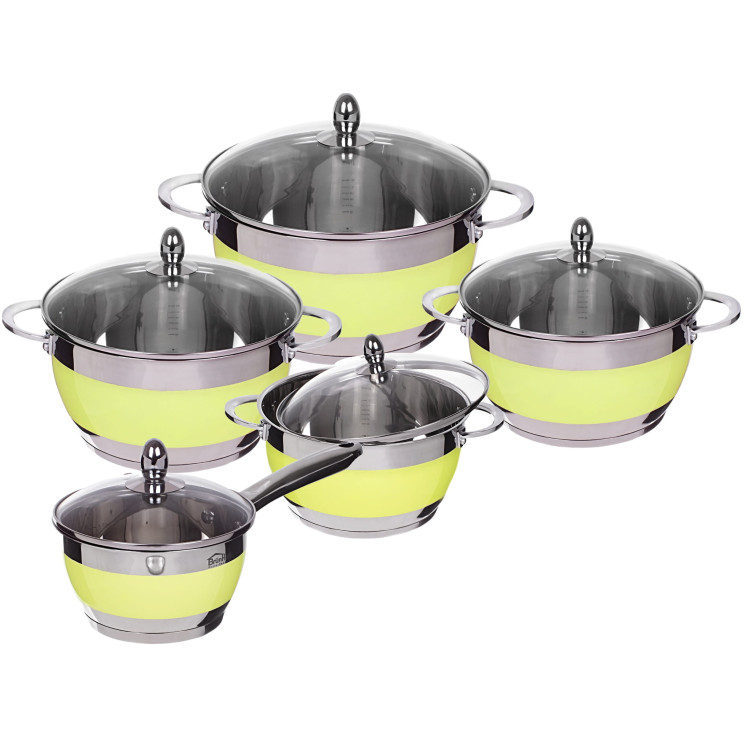 Garnki stalowe Hoffner HF 9947 10 elementów Zestaw garnków