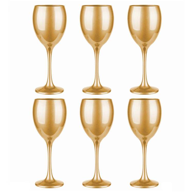 Kieliszki do wina 300 ml Glasmark komplet 6szt złoty metalik Kieliszki do wina 300 ml Glasmark komplet 6szt złoty metalik