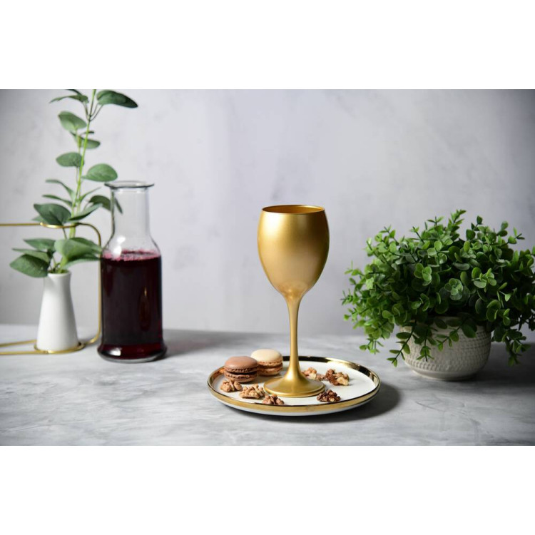 Kieliszki do wina 300 ml Glasmark komplet 6szt złoty metalik Kieliszki do wina 300 ml Glasmark komplet 6szt złoty metalik
