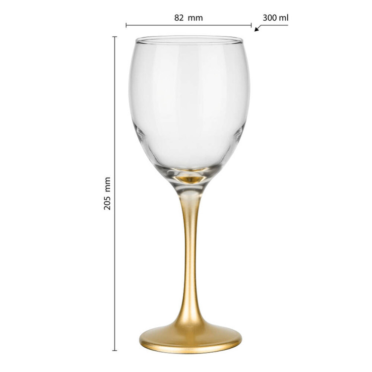 Kieliszki do wina 300 ml Glasmark komplet 6szt złota nóżka Kieliszki do wina 300 ml Glasmark komplet 6szt złota nóżka