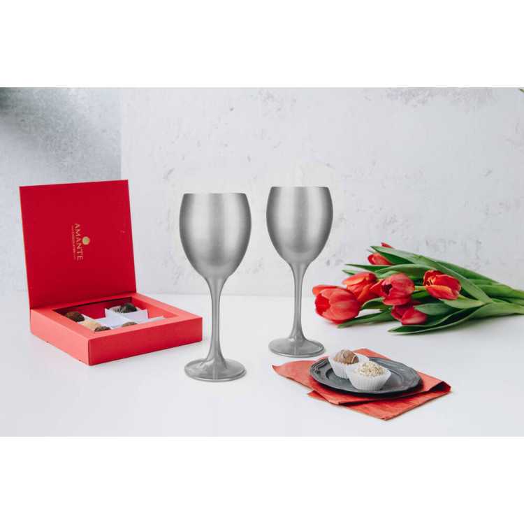 Kieliszki do wina srebrne 300 ml Glasmark komplet 6szt Kieliszki do wina srebrne 300 ml Glasmark komplet 6szt