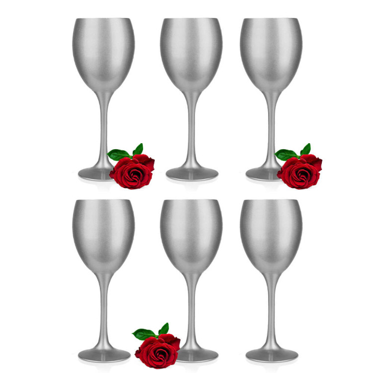 Kieliszki do wina srebrne 300 ml Glasmark komplet 6szt Kieliszki do wina srebrne 300 ml Glasmark komplet 6szt