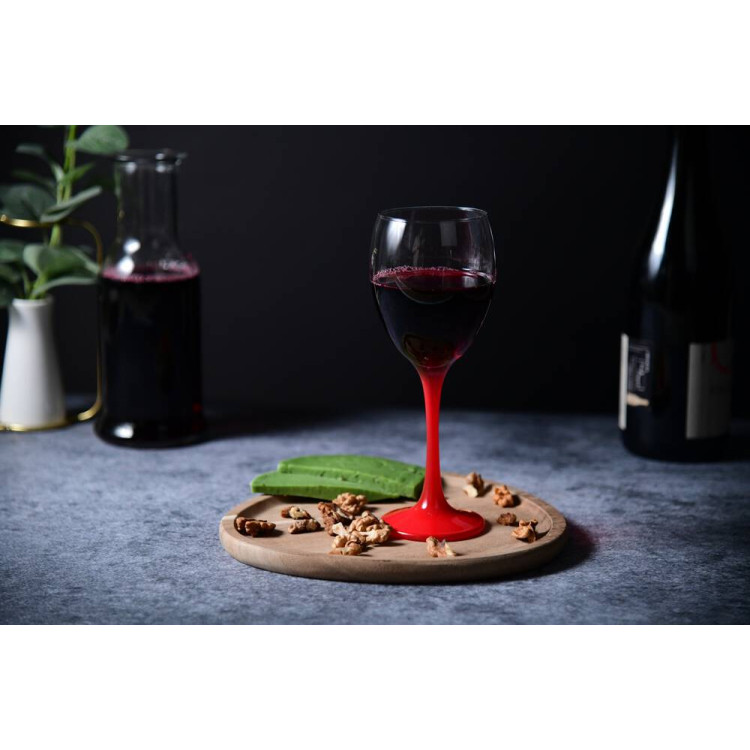 Kieliszki do wina 300 ml Glasmark komplet 6szt czerwona nóżka Kieliszki do wina 300 ml Glasmark komplet 6szt czerwona nóżka