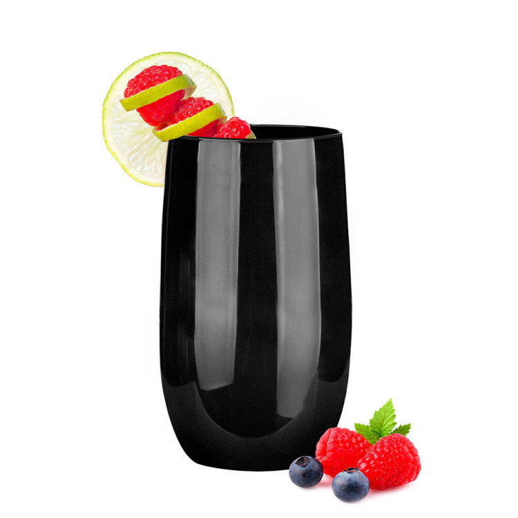 Szklanki czarne Glasmark 320 ml zestaw 6 szklanek do napojów wody drinków Szklanki czarne Glasmark 320 ml zestaw 6 szklanek do napojów wody drinków