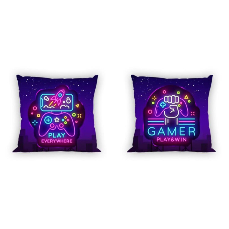 Poszewka 40x40 na poduszkę jaśka realistyczny wzór Neon Play win Poszewka 40x40 na poduszkę jaśka realistyczny wzór Neon Play win