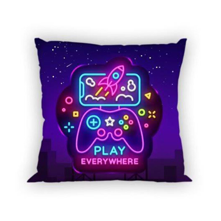 Poszewka 40x40 na poduszkę jaśka realistyczny wzór Neon Play win Poszewka 40x40 na poduszkę jaśka realistyczny wzór Neon Play win