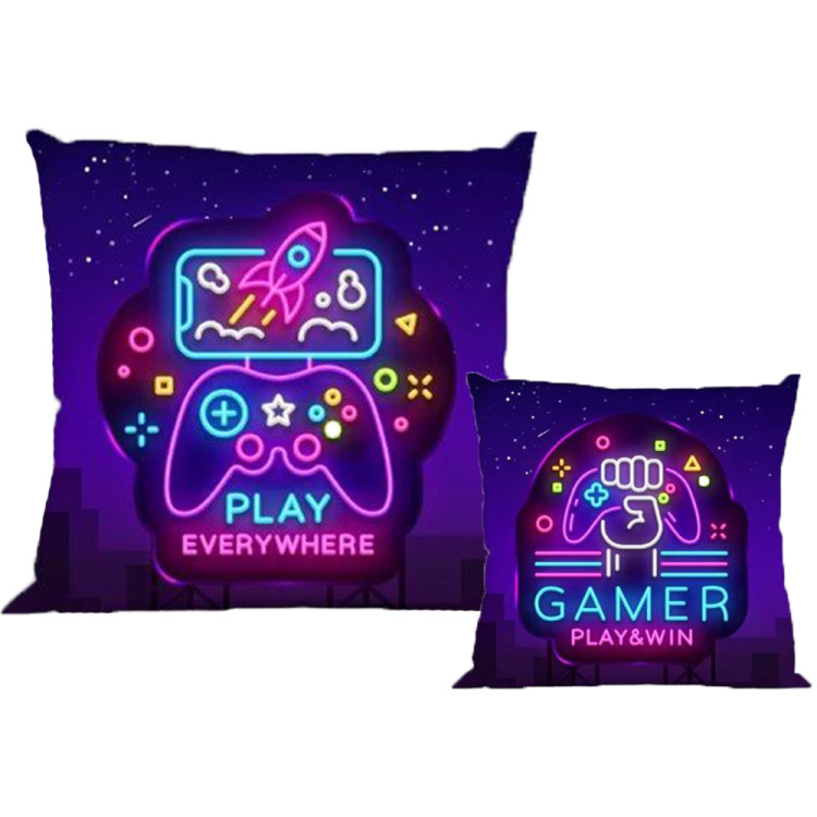 Poszewka 40x40 na poduszkę jaśka realistyczny wzór Neon Play win