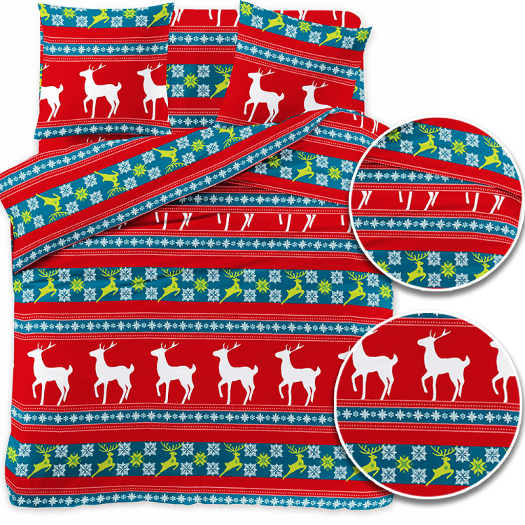 Pościel świąteczna 160x200 bawełna satynowa 3D Cotton World gruba 3 części 2415 Pościel świąteczna 160x200 bawełna satynowa 3D Cotton World gruba 3 części 2415