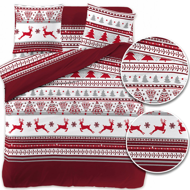 Pościel świąteczna 200x220 bawełna satynowa 3D Cotton World gruba 3 części 2413