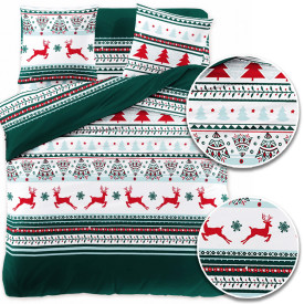 Pościel świąteczna 140x200 bawełna satynowa 3D Cotton World gruba 2 części 2412