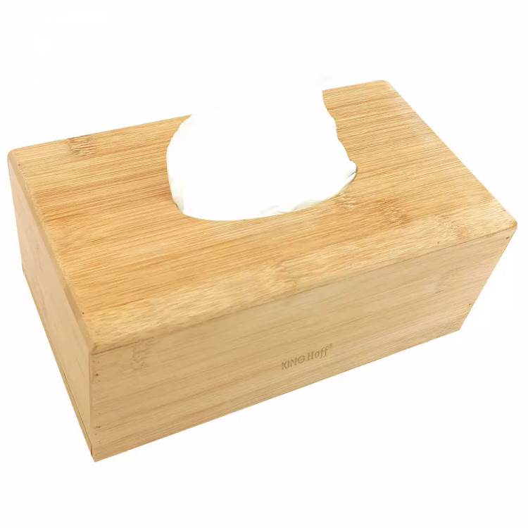 Chustecznik pudełko na chusteczki bambusowy KH 1689 Kinghoff pojemnik Chustecznik pudełko na chusteczki bambusowy KH 1689 Kinghoff pojemnik