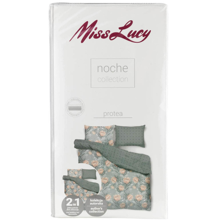 Pościel 160x200 dwustronna mikrofibra Florina Noche Protea gruba 3 części
