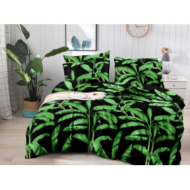 Pościel 200x220 dwustronna bawełna satynowa 3D Cotton World gruba 4 części z prześcieradłem 437 bambus