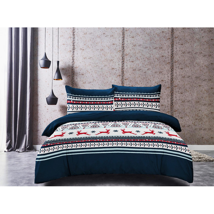 Pościel świąteczna 200x220 bawełna satynowa 3D Cotton World gruba 4 części z prześcieradłem 2411 Pościel świąteczna 200x220 bawełna satynowa 3D Cotton World gruba 4 części z prześcieradłem 2411