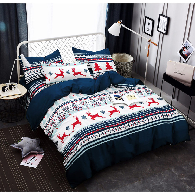 Pościel świąteczna 160x200 bawełna satynowa 3D Cotton World gruba 3 części 2411 Pościel świąteczna 160x200 bawełna satynowa 3D Cotton World gruba 3 części 2411