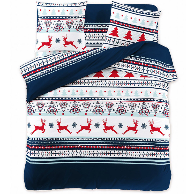 Pościel świąteczna 160x200 bawełna satynowa 3D Cotton World gruba 3 części 2411 Pościel świąteczna 160x200 bawełna satynowa 3D Cotton World gruba 3 części 2411