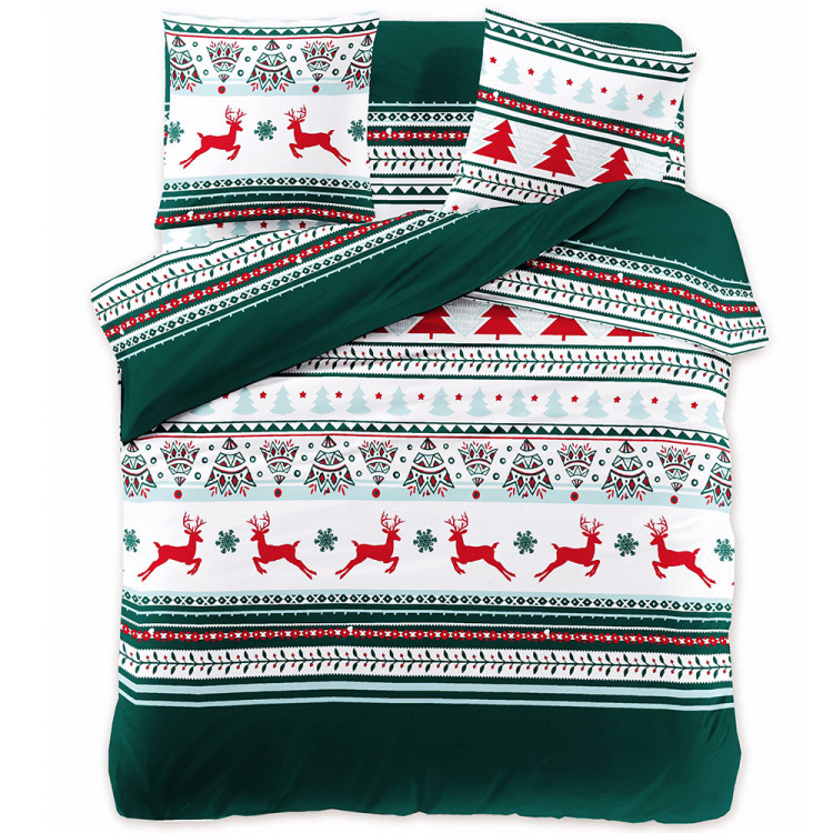 Pościel świąteczna 200x220 bawełna satynowa 3D Cotton World gruba 4 części z prześcieradłem 2412 Pościel świąteczna 200x220 bawełna satynowa 3D Cotton World gruba 4 części z prześcieradłem 2412