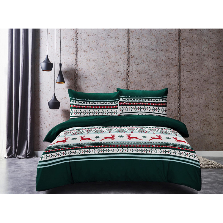 Pościel świąteczna 200x220 bawełna satynowa 3D Cotton World gruba 4 części z prześcieradłem 2412 Pościel świąteczna 200x220 bawełna satynowa 3D Cotton World gruba 4 części z prześcieradłem 2412