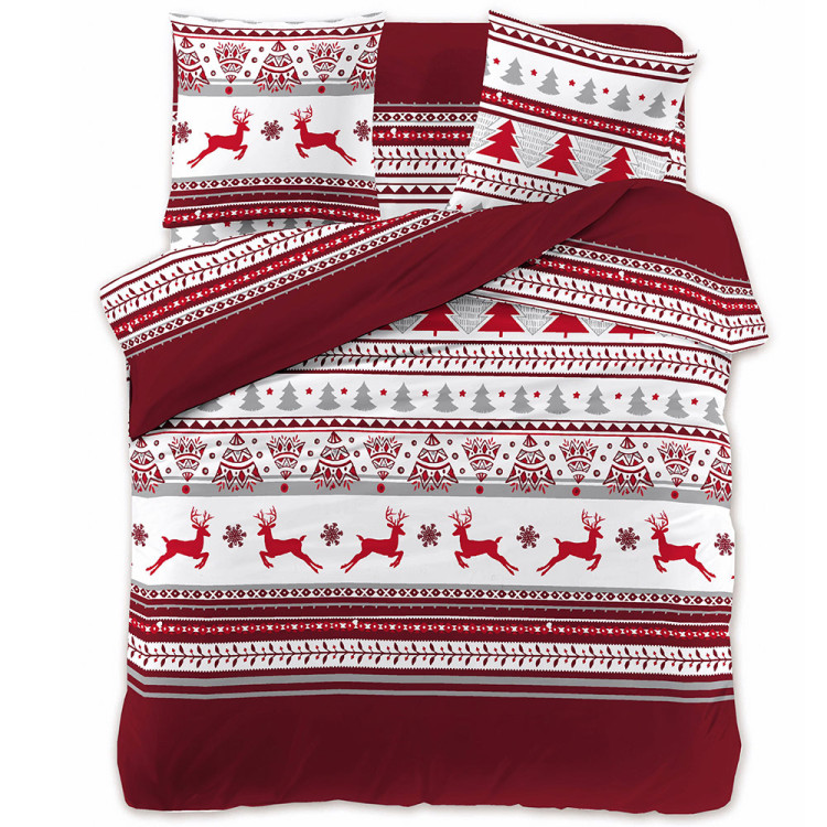 Pościel świąteczna 160x200 bawełna satynowa 3D Cotton World gruba 3 części 2413 Pościel świąteczna 160x200 bawełna satynowa 3D Cotton World gruba 3 części 2413