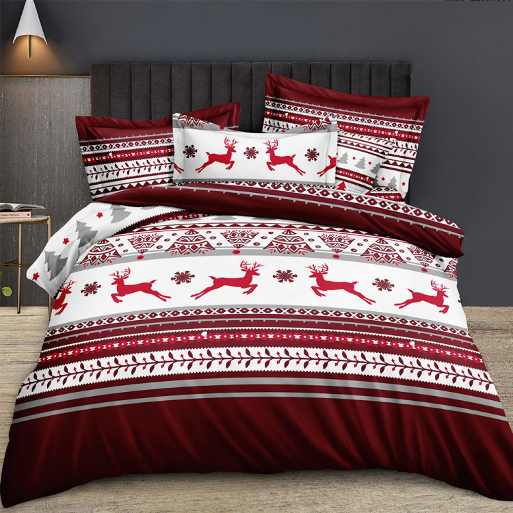 Pościel świąteczna 200x220 bawełna satynowa 3D Cotton World gruba 3 części 2413 Pościel świąteczna 200x220 bawełna satynowa 3D Cotton World gruba 3 części 2413
