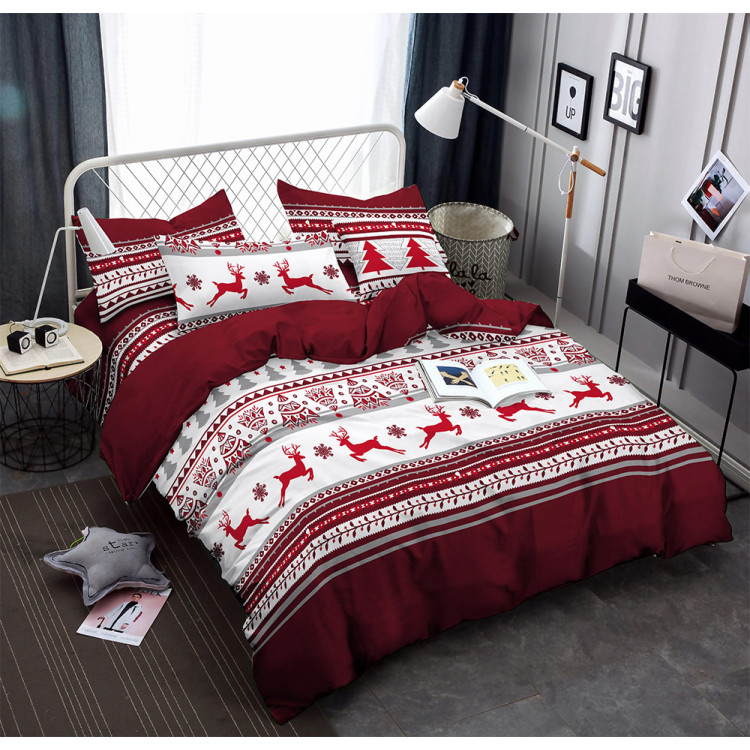 Pościel świąteczna 160x200 bawełna satynowa 3D Cotton World gruba 3 części 2413 Pościel świąteczna 160x200 bawełna satynowa 3D Cotton World gruba 3 części 2413
