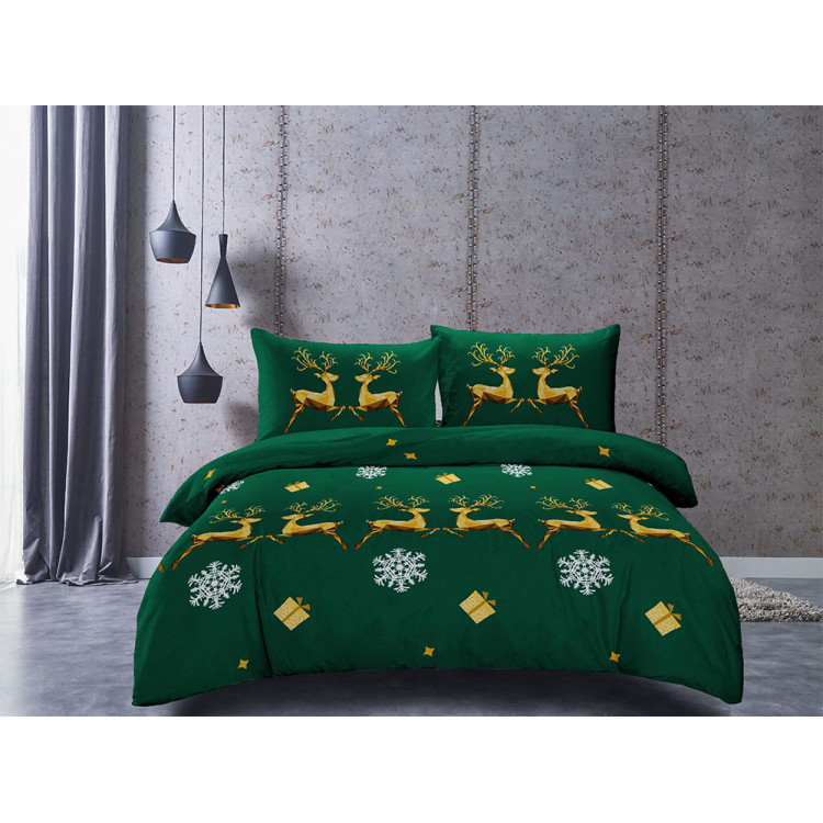 Pościel świąteczna 160x200 bawełna satynowa 3D Cotton World gruba 4 części z prześcieradłem 2414 Pościel świąteczna 160x200 bawełna satynowa 3D Cotton World gruba 4 części z prześcieradłem 2414