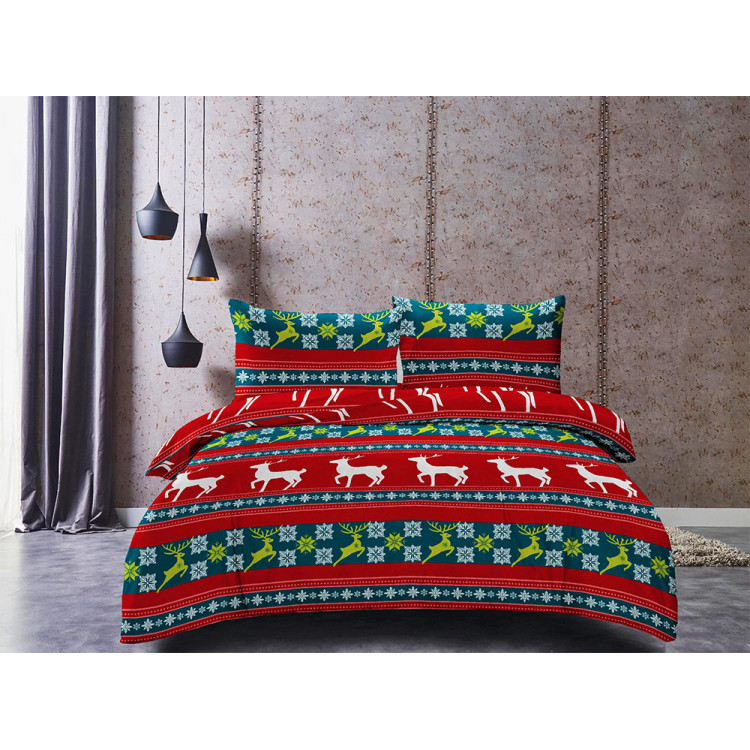 Pościel świąteczna 160x200 bawełna satynowa 3D Cotton World gruba 4 części z prześcieradłem 2415 Pościel świąteczna 160x200 bawełna satynowa 3D Cotton World gruba 4 części z prześcieradłem 2415