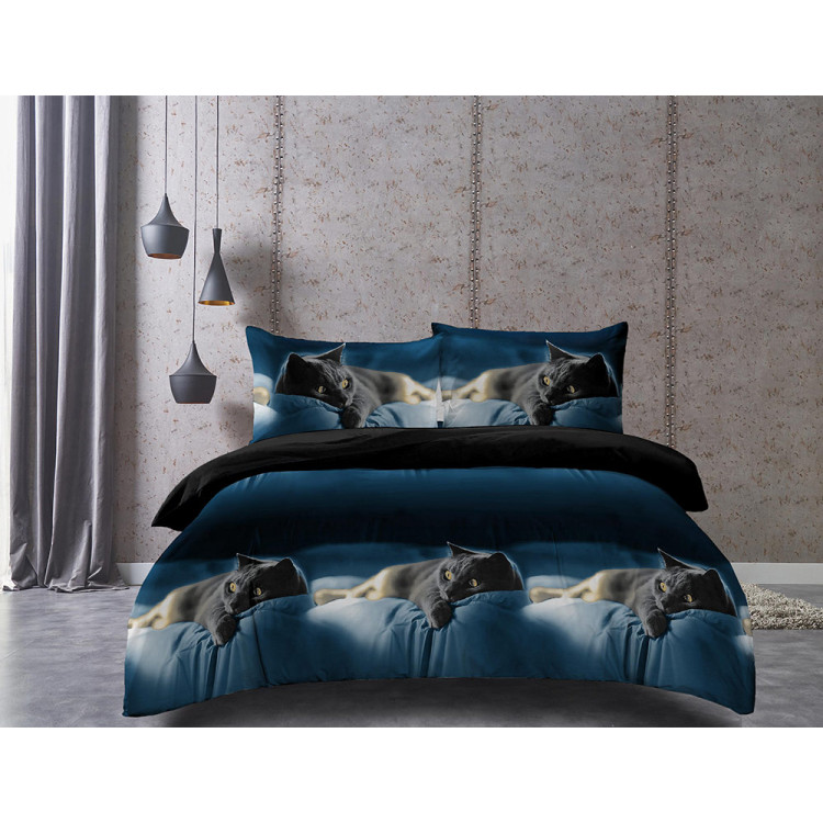 Pościel 200x220 bawełna satynowa 3D Cotton World gruba 3 części 456 kot Pościel 200x220 bawełna satynowa 3D Cotton World gruba 3 części 456 kot