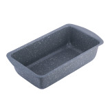 Forma do pieczenia ciasta prostokątna marmurowa 28x15x7 cm blacha szara keksówka KM 6005A Kamille
