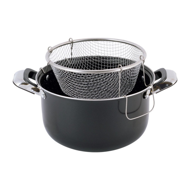 Garnek do smażenia frytek 24 cm z pokrywką i sitkiem 4 L KM 5821 Kamille Garnek do smażenia frytek 24 cm z pokrywką i sitkiem 4 L KM 5821 Kamille
