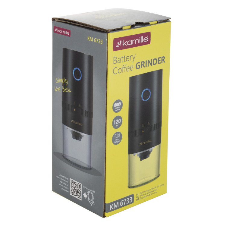 Młynek elektryczny do mielenia kawy ładowany przez USB KM 6733 Kamille Młynek elektryczny do mielenia kawy ładowany przez USB KM 6733 Kamille