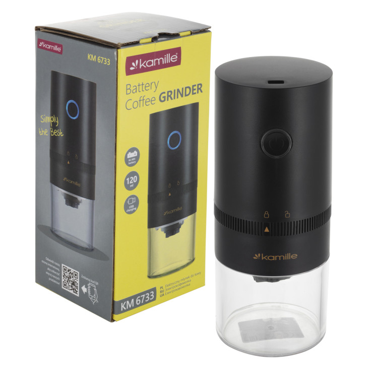 Młynek elektryczny do mielenia kawy ładowany przez USB KM 6733 Kamille Młynek elektryczny do mielenia kawy ładowany przez USB KM 6733 Kamille