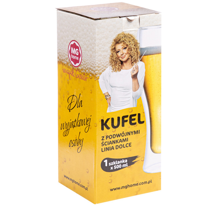 Szklanka termiczna do piwa MG Home Dolce 500 ml z podwójnymi ściankami