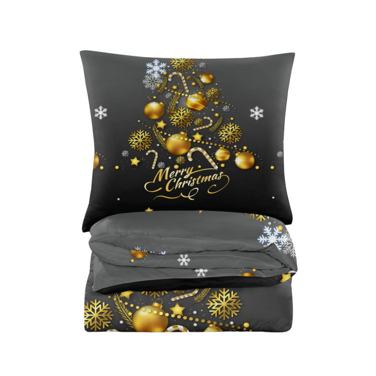 Pościel świąteczna 160x200 bawełna satynowa 3D Cotton World gruba 3 części 2397 merry christmas choinka Pościel świąteczna 160x200 bawełna satynowa 3D Cotton World gruba 3 części 2397 merry christmas choinka