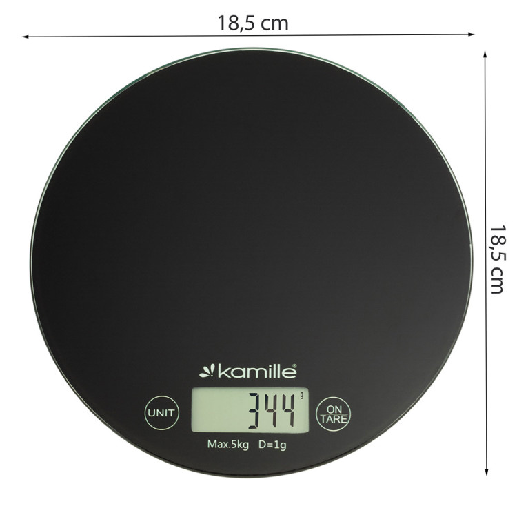 Waga kuchenna elektroniczna okrągła szklana z wyświetlaczem LCD KM 7108 Kamille Waga kuchenna elektroniczna okrągła szklana z wyświetlaczem LCD KM 7108 Kamille