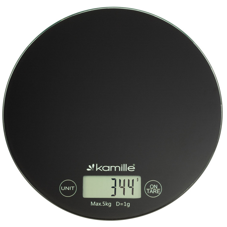 Waga kuchenna elektroniczna okrągła szklana z wyświetlaczem LCD KM 7108 Kamille Waga kuchenna elektroniczna okrągła szklana z wyświetlaczem LCD KM 7108 Kamille