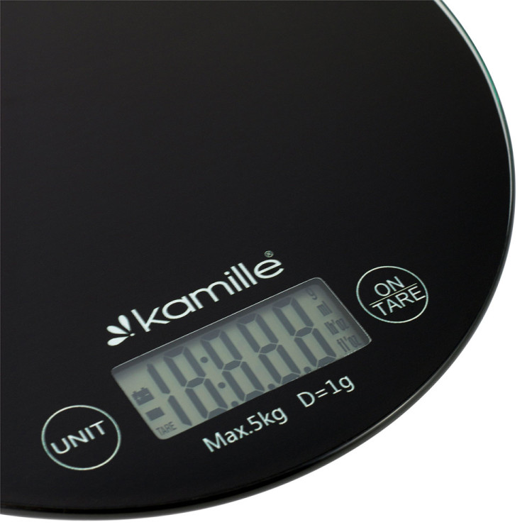 Waga kuchenna elektroniczna okrągła szklana z wyświetlaczem LCD KM 7108 Kamille Waga kuchenna elektroniczna okrągła szklana z wyświetlaczem LCD KM 7108 Kamille