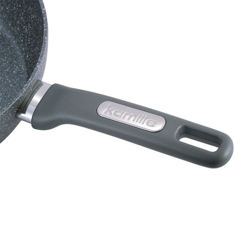 Patelnia głęboka z powłoką granitowa duża 26 cm WOK indukcja KM 4293GR Kamille Patelnia głęboka z powłoką granitowa duża 26 cm WOK indukcja KM 4293GR Kamille