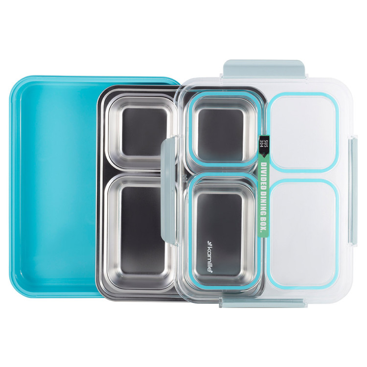 Pojemnik obiadowy z pokrywką 1800ml do przechowywania żywności niebieski lunchbox KM 2147 Kamille Pojemnik obiadowy z pokrywką 1800ml do przechowywania żywności niebieski lunchbox KM 2147 Kamille