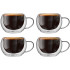 Szklanki termiczne RENZA do kawy 300 ml latte komplet 4 szt szklanek