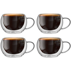 Szklanki termiczne RENZA do kawy 300 ml latte komplet 4 szt szklanek