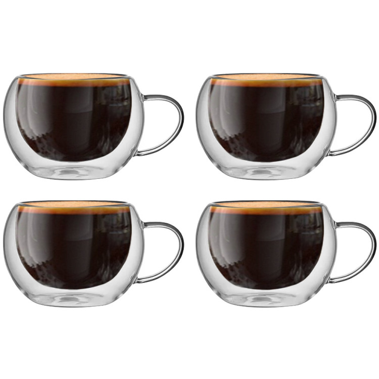 Szklanki termiczne RENZA do kawy 300 ml latte komplet 4 szt szklanek