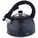 Czajnik tradycyjny z gwizdkiem 2.6 L czarny marmurek Kinghoff KH 1406 indukcyjny